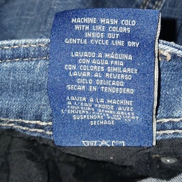 Seven7 Jeans Blue Denim Skinny Stretch Embroidered Womens Size 12 - Picture 9 of 10